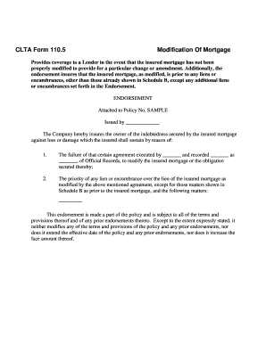CLTA Form 110.5 Modification of Mortgage