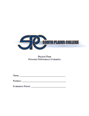 Physical Plant Personnel Performance Evaluation Form