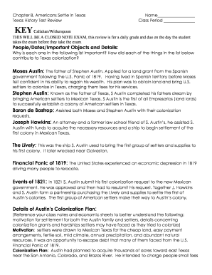 Texas History Test Review