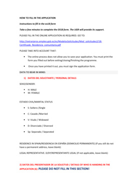 EX18 Form for EU Residence Certificate