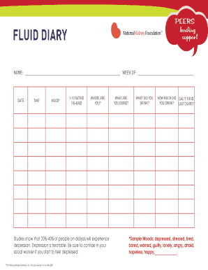 Fluid Diary for Dialysis Patients