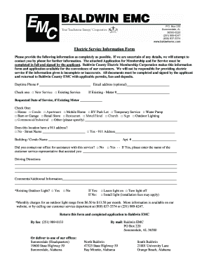 Baldwin County Electric Service Application