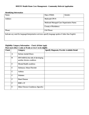 Health Home Care Management Services Referral Form