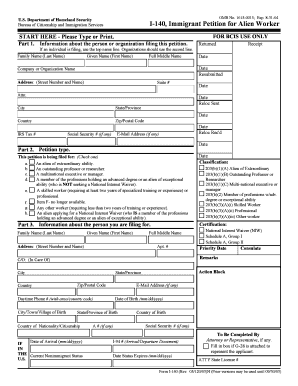 USCIS Form I-140 Immigrant Petition for Alien Worker
