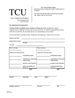 TCU Pay Adjustment Form