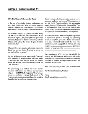Air Force Association Membership Drive Press Release