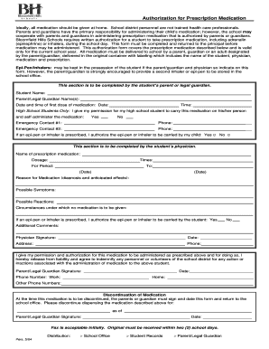 Authorization for Prescription Medication
