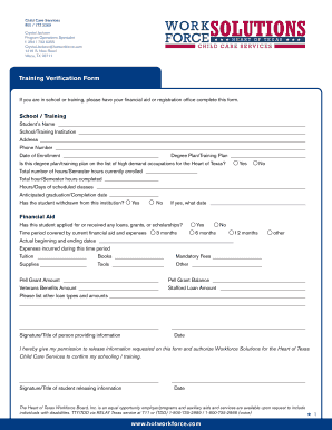 Training Verification Form