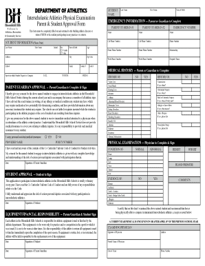 Interscholastic Athletics Physical Examination Form