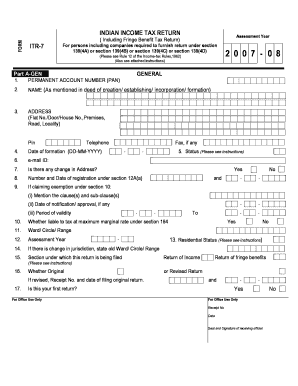 Indian Income Tax Return ITR-7