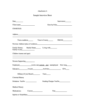 Sample Interview Sheet