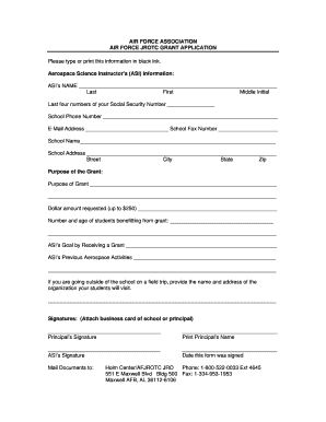 Air Force JROTC Grant Application