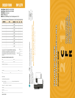 Code of Federal Regulations Order Form