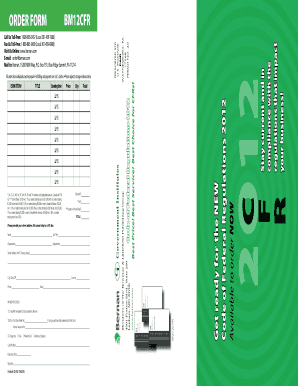 Order Form for Code of Federal Regulations 2012