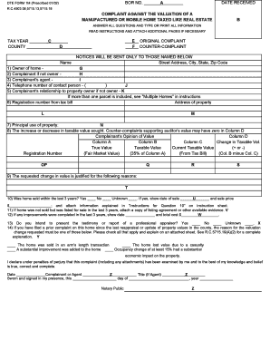 Ohio Manufactured Home Tax Complaint Form