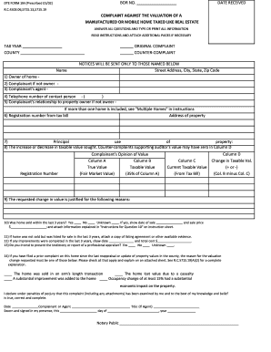 Ohio Manufactured Home Valuation Complaint Form