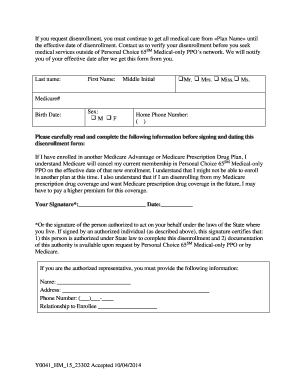 Medicare Disenrollment Form