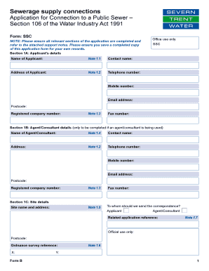 Application for Connection to a Public Sewer