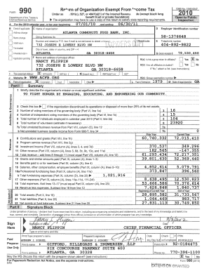 Form 990 2010 Atlanta Community Food Bank
