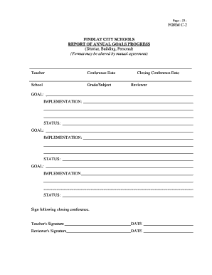Findlay City Schools Annual Goals Progress Report