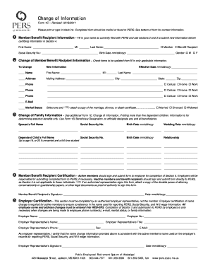 Change of Information Form 1C