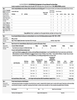 Multi-Child Application for Free and Reduced-Price School Meals