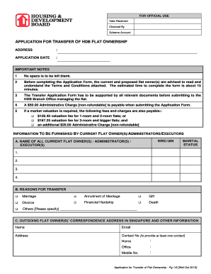Application for Transfer of HDB Flat Ownership
