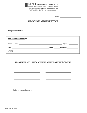 Change of Address Notice