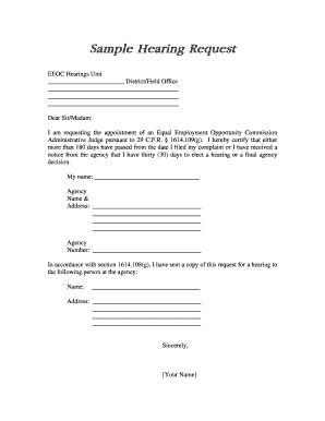EEOC Hearing Request Form