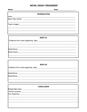 Novel Essay Organizer