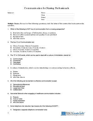 Nursing Communication Exam
