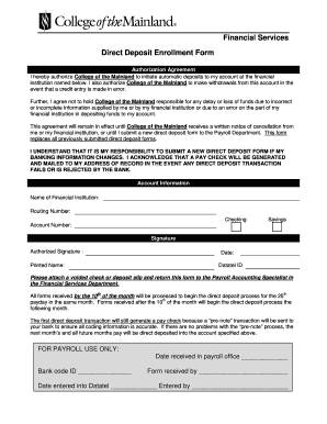 Direct Deposit Enrollment Form
