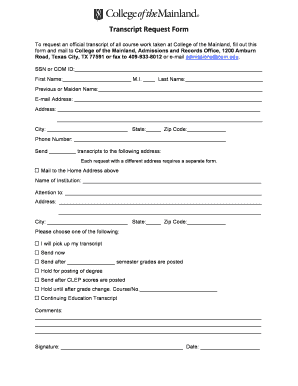 Transcript Request Form
