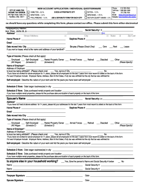Hamilton Ohio Individual Tax Questionnaire