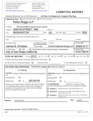 Lobbying Disclosure Report