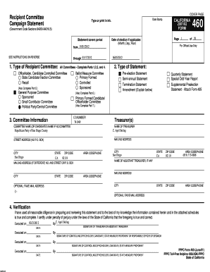 California Campaign Statement Form 460