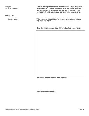 Aleph Religious Emblem Requirements and Workbook