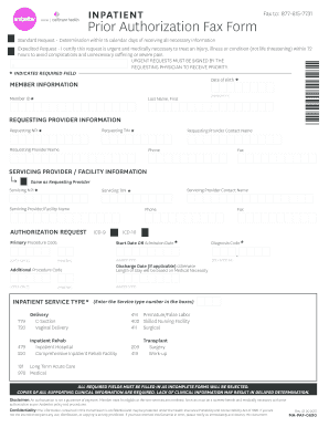 Prior Authorization Fax Form