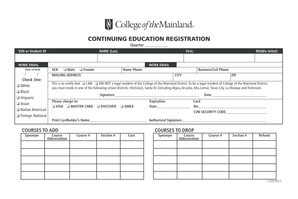 Continuing Education Registration Form