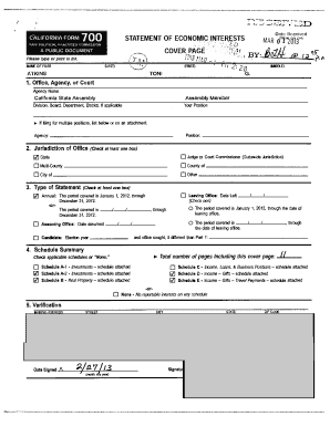 California Form 700 Statement of Economic Interests