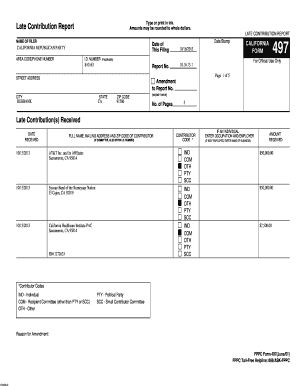 California Late Contribution Report Form 497