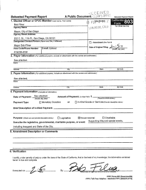 California Behested Payment Report