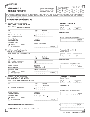 FEC Schedule A-P Form 3P