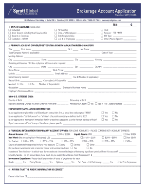 Brokerage Account Application Form