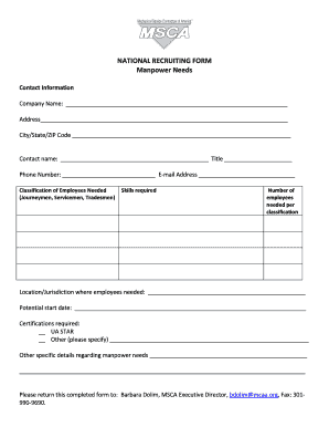 National Recruiting Form