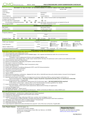 FHA Streamline Loan Submission Checklist