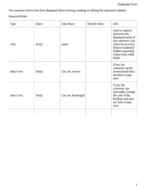 Customer Form