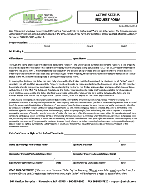 MLS PIN Active Status Request Form