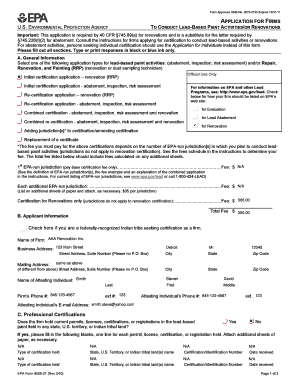 EPA Lead-Based Paint Activities Application