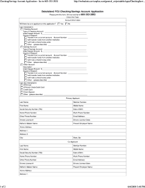 Dakotaland FCU Checking/Savings Account Application